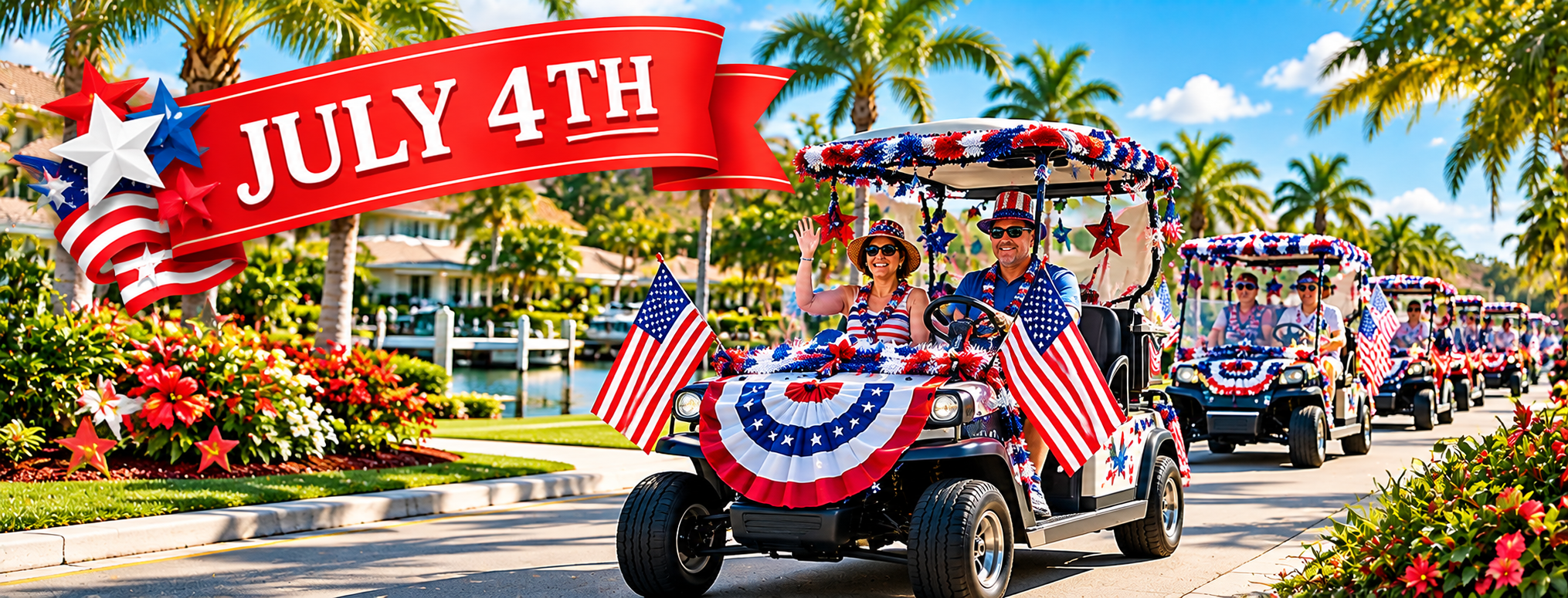 Island Park Woodlands HOA Annual July 4th Golf Cart Parade
